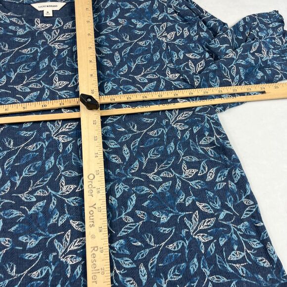 Lucky Brand Short Sleeve Womens Shirt Leaf Print Casual Natural Relaxed Top XL - Picture 8 of 11